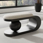 Modern Art Deco Geometric Carbon Steel Iron Stainless Steel Sherpa Fabric Sponge Bench Without Backrest or Armrests for Entryway