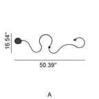 Modern Long Aluminum Snake-Shaped 1-Light Curved LED Wall Lamp