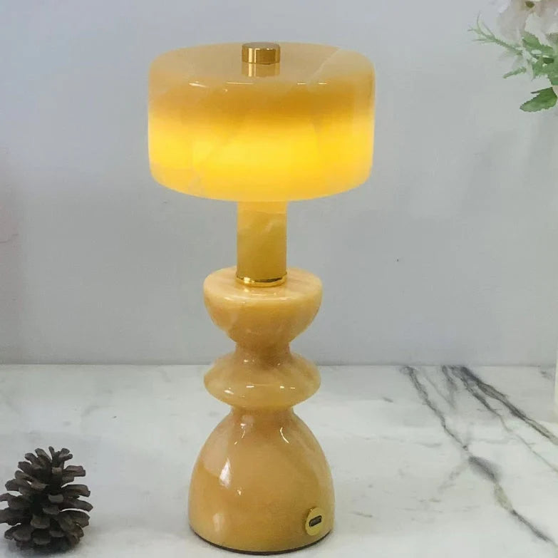 Modern Minimalist Aluminum Marble USB LED Table Lamp