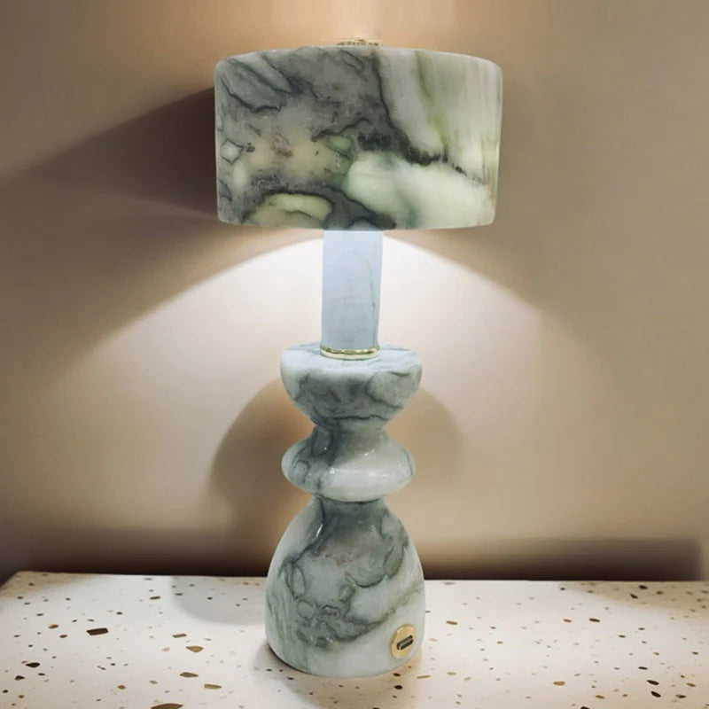 Modern Minimalist Aluminum Marble USB LED Table Lamp