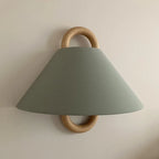 Modern Original Solid Wood Pleated Semi-Circle 1-Light Wall Sconce Lamp