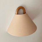 Modern Original Solid Wood Pleated Semi-Circle 1-Light Wall Sconce Lamp