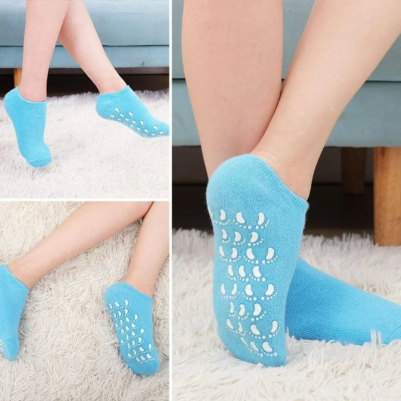 Moisturizing Socks | Vitamin E Gel Lining & Non-Slip Sole