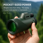 Monocular Telescope | HD Multi-Coated Glass & Smartphone Mount | Travel Size