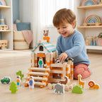 Montessori Building Blocks | Natural Wood & Motor Skills Development | For Toddlers