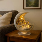 Moon Lamp | Acrylic Winter Village & LED Soft Glow