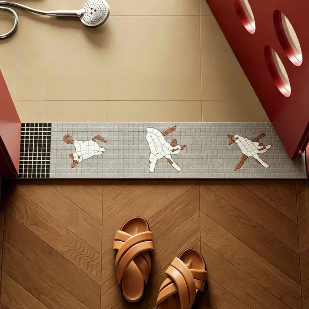 Mosaic Tile | Durable Ceramic & Intricate Aquatic Design | For Pool & Shower
