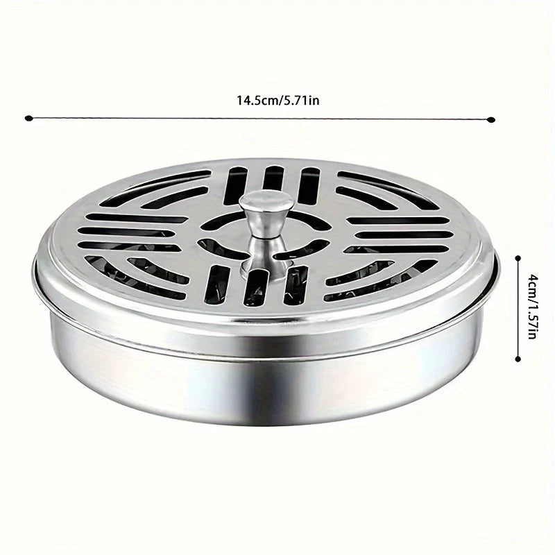 Mosquito Incense Burner | Stainless Steel & Heat-Resistant | With Lid