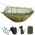 Mosquito Net Hammock | Ultralight Parachute Nylon & Integrated Net | With Straps & Carabiners