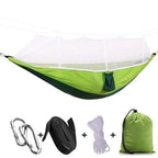 Mosquito Net Hammock | Ultralight Parachute Nylon & Integrated Net | With Straps & Carabiners