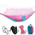 Mosquito Net Hammock | Ultralight Parachute Nylon & Integrated Net | With Straps & Carabiners