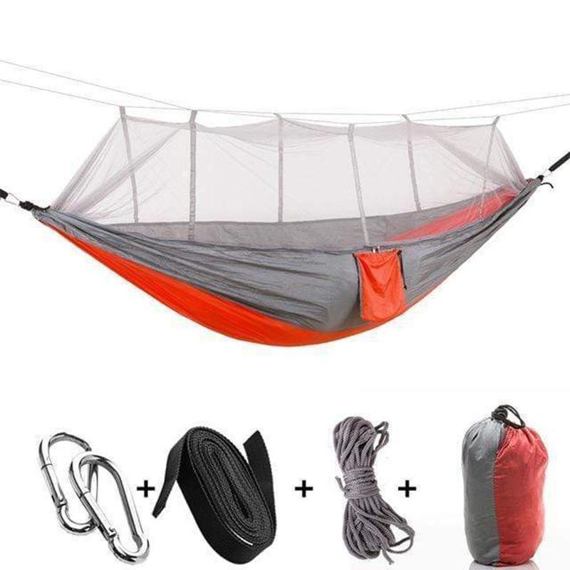 Mosquito Net Hammock | Ultralight Parachute Nylon & Integrated Net | With Straps & Carabiners