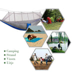 Mosquito Net Hammock | Ultralight Parachute Nylon & Integrated Net | With Straps & Carabiners