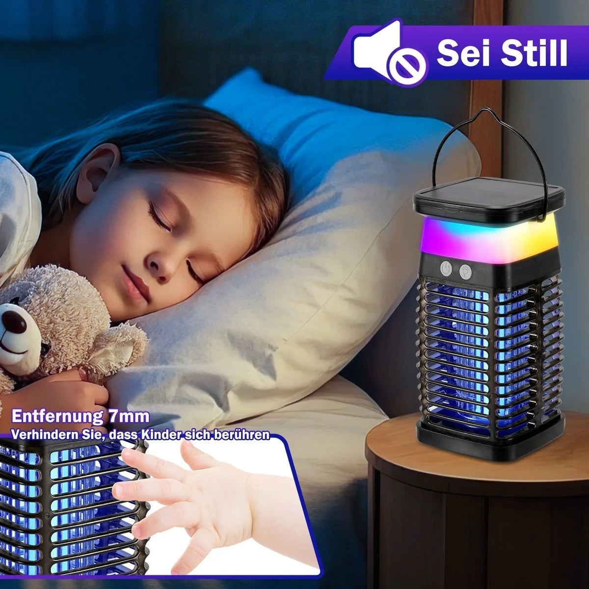 Mosquito Trap | UV LED & High-Voltage Grid | Solar & USB-C Rechargeable