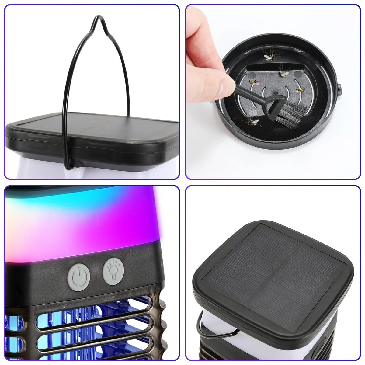 Mosquito Trap | UV LED & High-Voltage Grid | Solar & USB-C Rechargeable