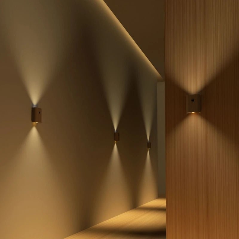 Wooden Night Light | Motion-Activated Warm LED | Rechargeable