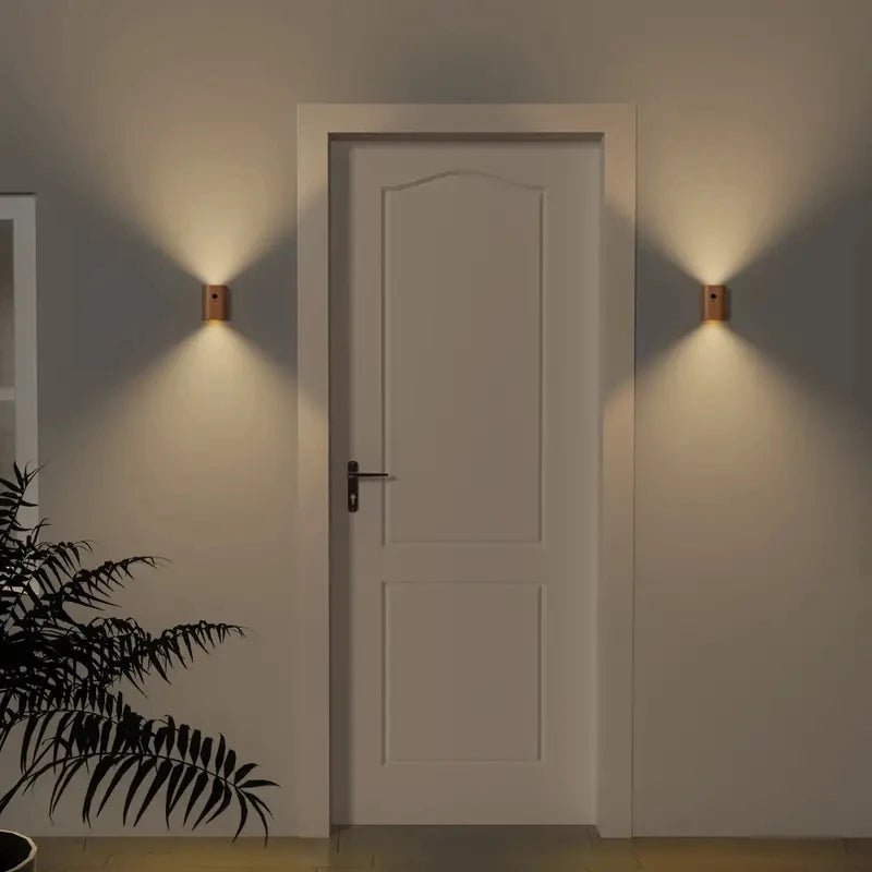 Wooden Night Light | Motion-Activated Warm LED | Rechargeable
