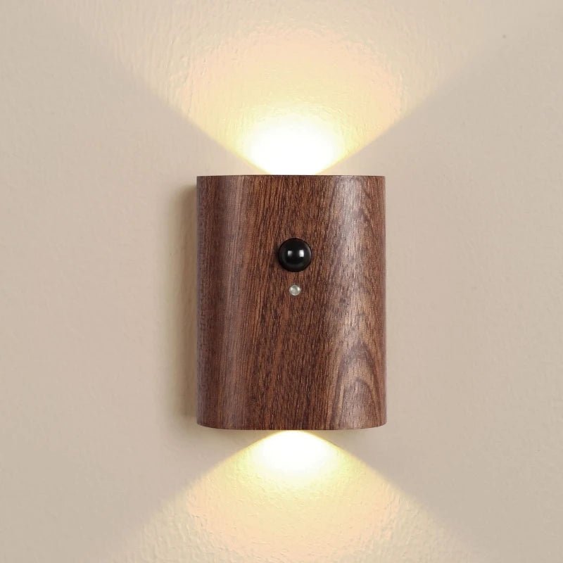 Wooden Night Light | Motion-Activated Warm LED | Rechargeable
