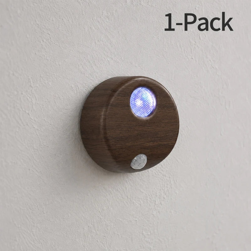 Motion Sensor Night Light | Wood Finish & Energy-Efficient LED
