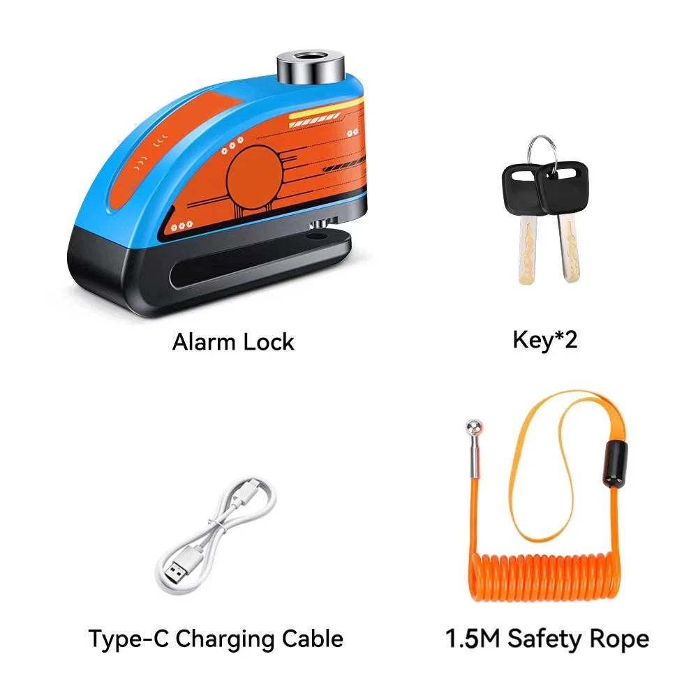 Motorcycle Disc Lock Alarm | 120dB Motion-Activated & IP67 Waterproof | 6-Month Battery Life