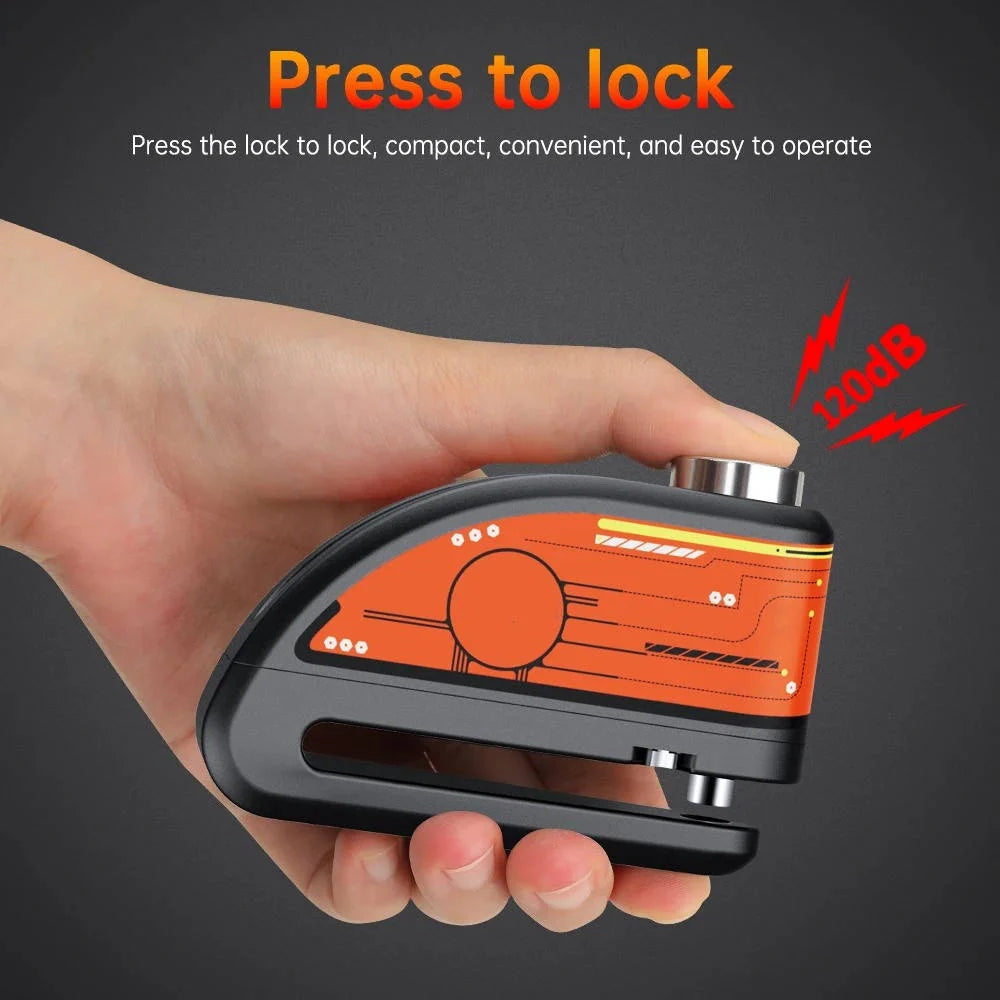Motorcycle Disc Lock Alarm | 120dB Motion-Activated & IP67 Waterproof | 6-Month Battery Life