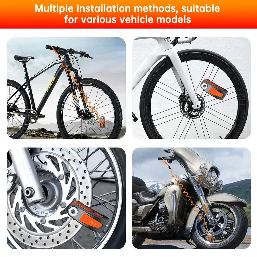 Motorcycle Disc Lock Alarm | 120dB Motion-Activated & IP67 Waterproof | 6-Month Battery Life