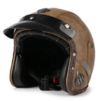 Motorcycle Helmet | Retro 3/4 Open-Face & PU Leather