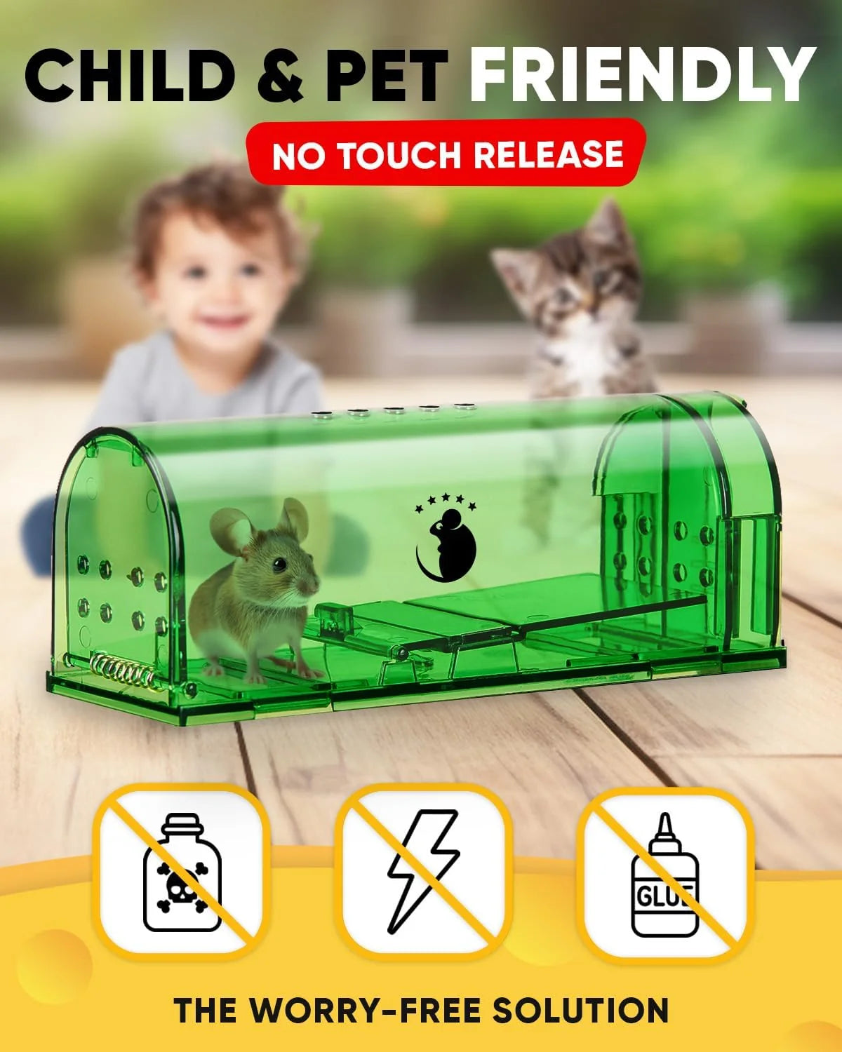 Mouse Trap | Humane Live-Catch & No-Touch Release | 4-Pack
