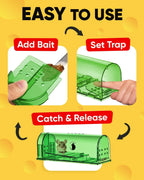Mouse Trap | Humane Live-Catch & No-Touch Release | 4-Pack