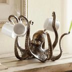 Mug Holder | Tentacle Hooks & Antique Brass | Holds 8 Mugs