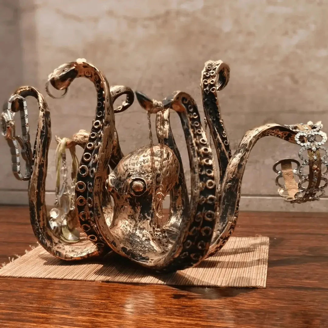 Mug Holder | Tentacle Hooks & Antique Brass | Holds 8 Mugs