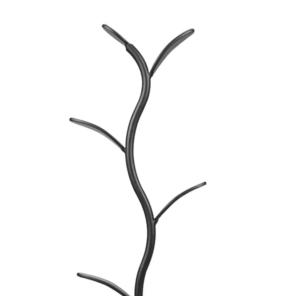 Mug Tree Stand | Powder-Coated Iron & Wooden Base | Holds 5 Mugs