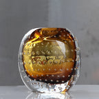 Glass Vase | Handblown Bubble Design | Colored Accents
