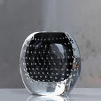 Glass Vase | Handblown Bubble Design | Colored Accents