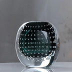 Glass Vase | Handblown Bubble Design | Colored Accents