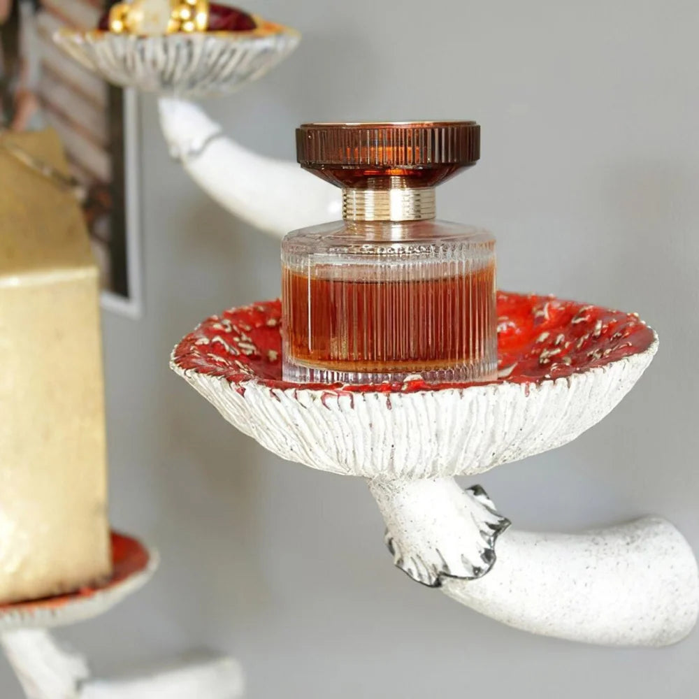 Mushroom Wall Shelf | Floating Resin Design | Supports 3 kg