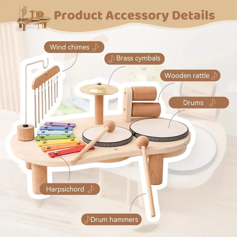 Music Station | Multi-Instrument Natural Wood & Non-Toxic Paint