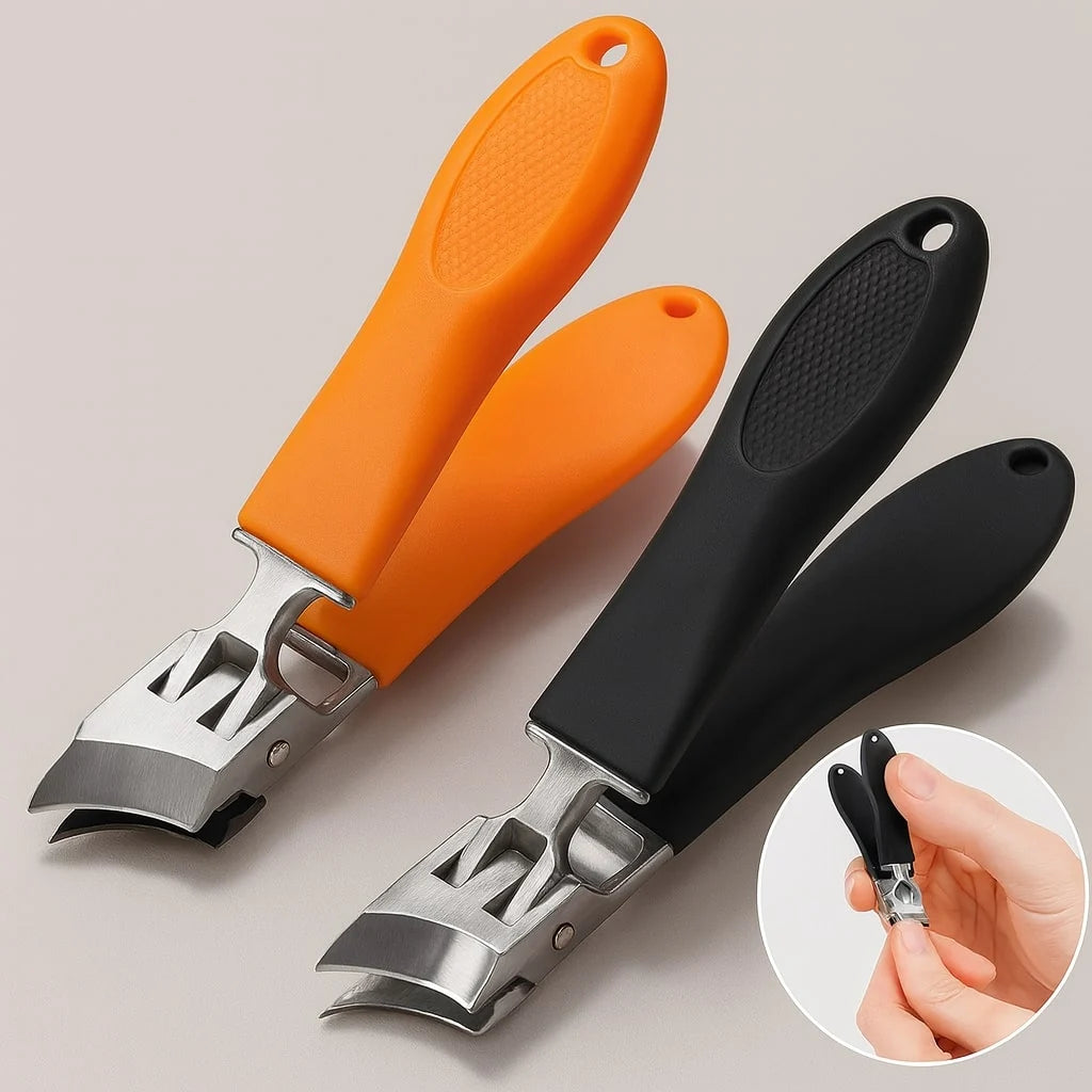 Nail Clippers | Wide Jaw & Built-In Catcher | Pack of 2