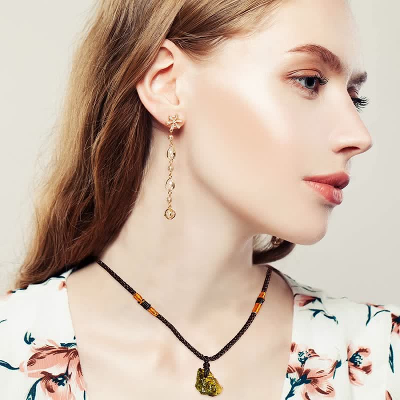 Necklace | Natural Moldavite Crystal & Adjustable Chain
