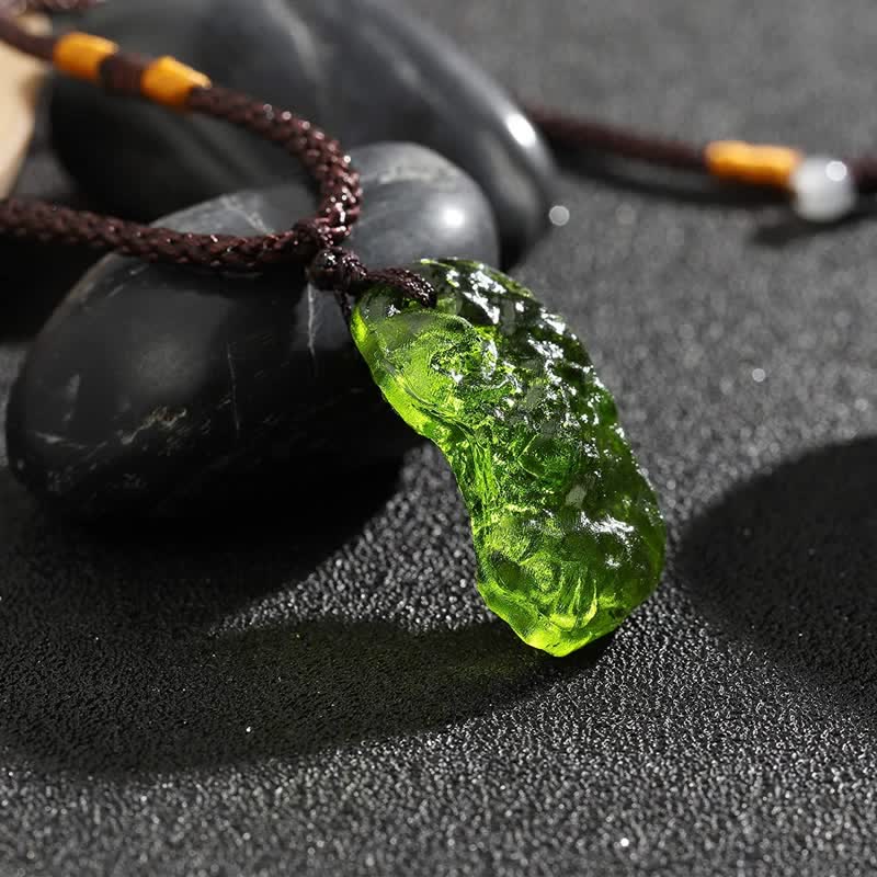 Necklace | Natural Moldavite Crystal & Adjustable Chain