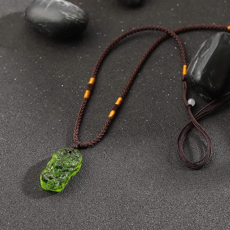 Necklace | Natural Moldavite Crystal & Adjustable Chain