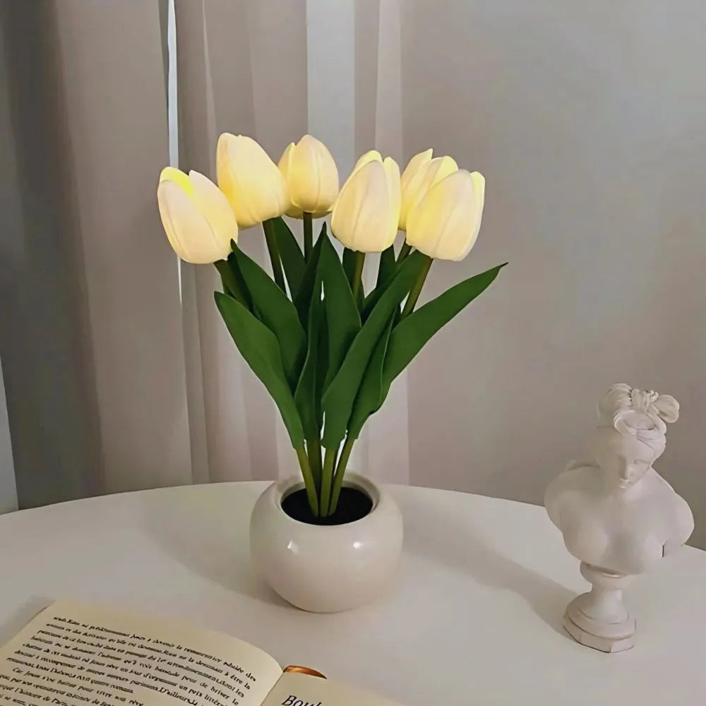 Night Lamp | Realistic Tulip LED & USB Rechargeable | 3 Or 6 Flowers