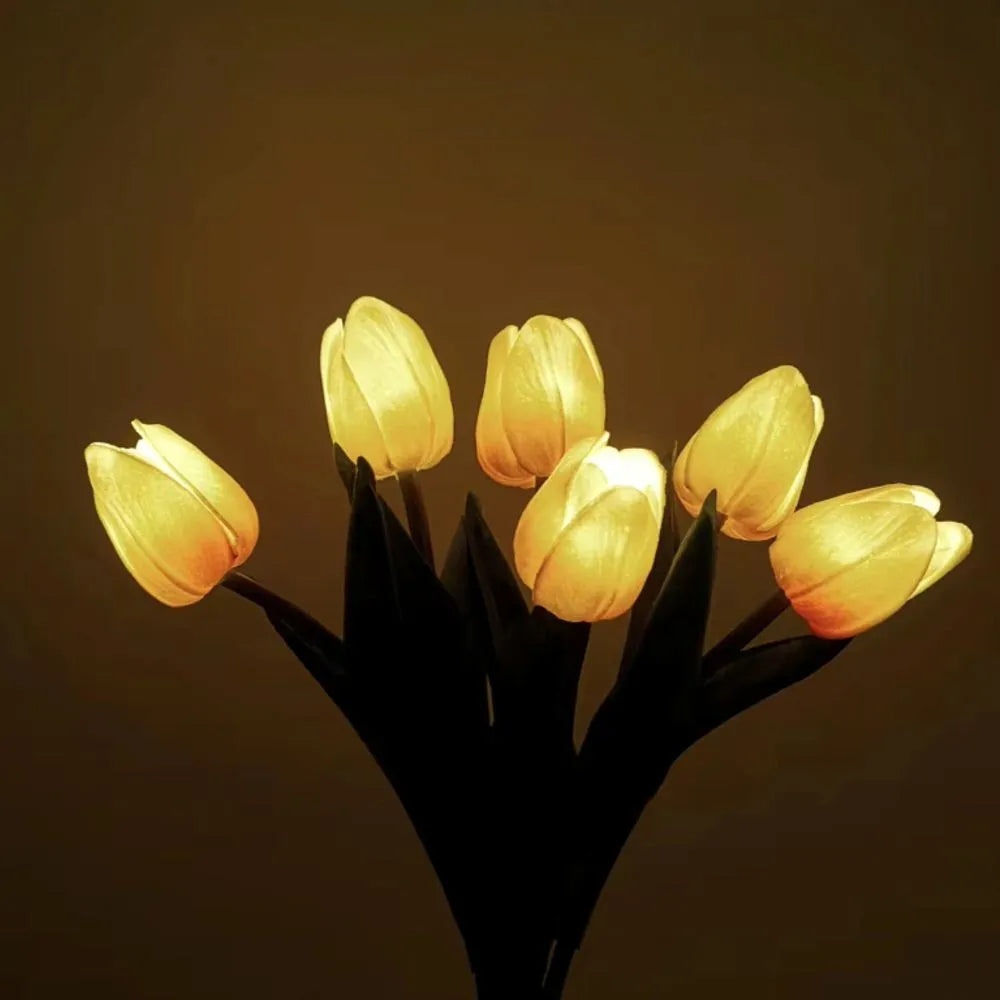 Night Lamp | Realistic Tulip LED & USB Rechargeable | 3 Or 6 Flowers
