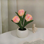 Night Lamp | Realistic Tulip LED & USB Rechargeable | 3 Or 6 Flowers