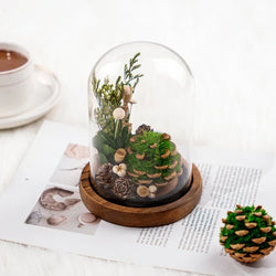 Night Light | Handmade Dried Flowers & Glass Dome | Battery-Powered