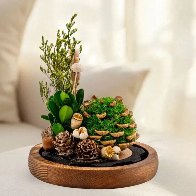 Night Light | Handmade Dried Flowers & Glass Dome | Battery-Powered
