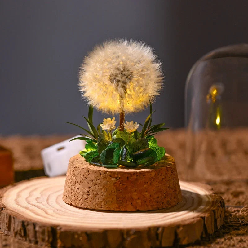 Night Light | Handmade Dried Flowers & Glass Dome | Battery-Powered
