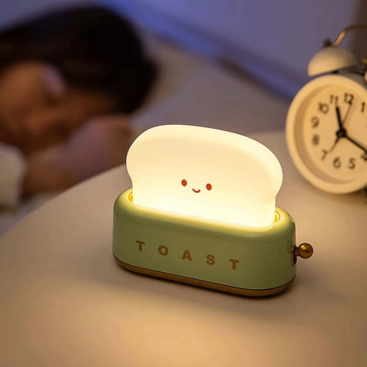 Night Light | Toaster-Shaped Warm 3000K LED & Adjustable Brightness