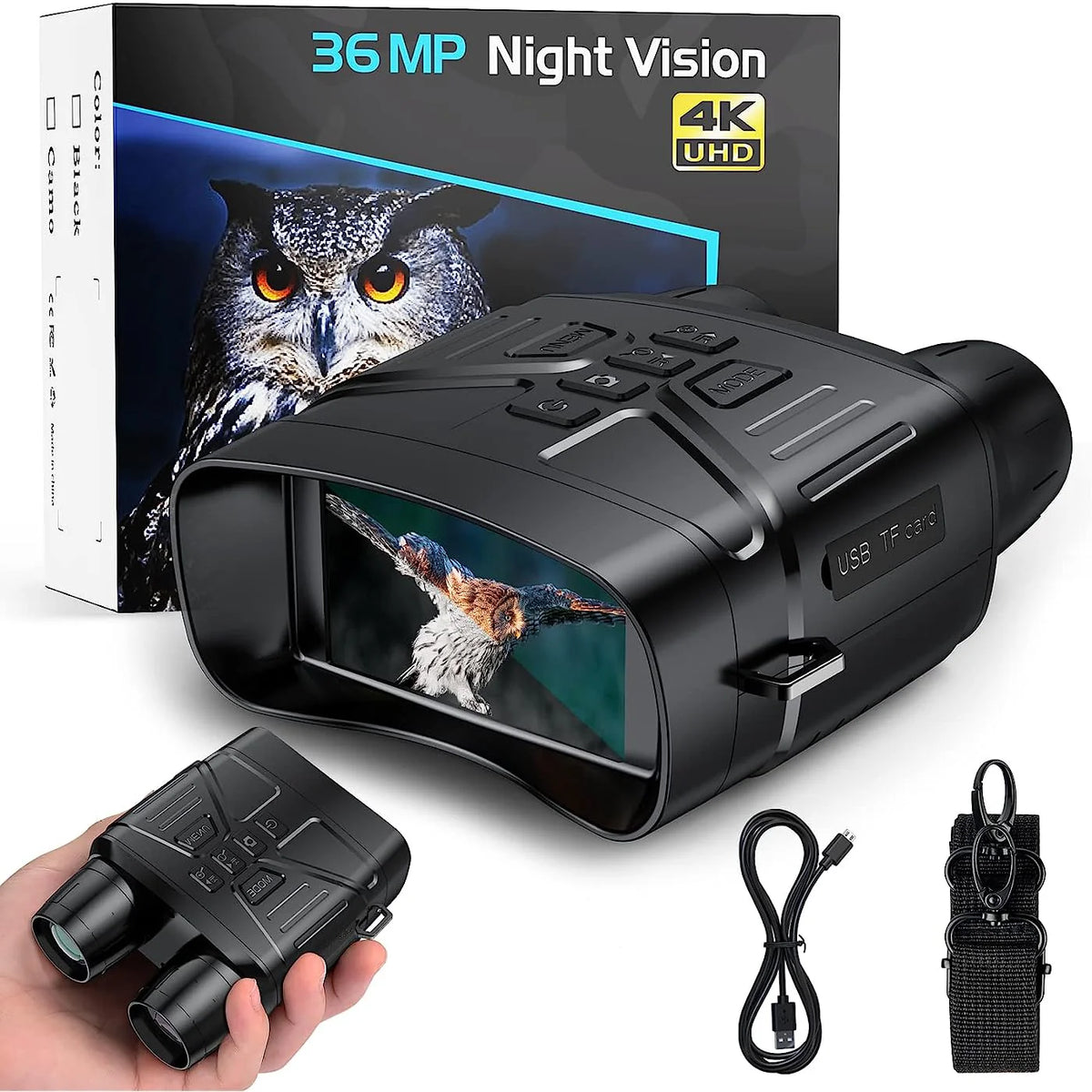 Night Vision Binoculars | 5x Magnification & 4K Recording