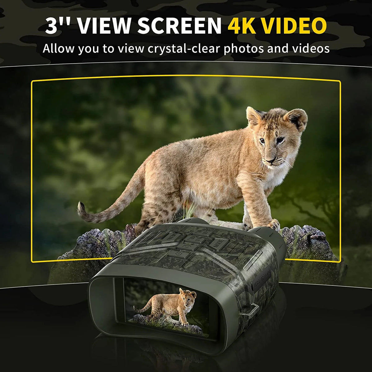 Night Vision Binoculars | 5x Magnification & 4K Recording